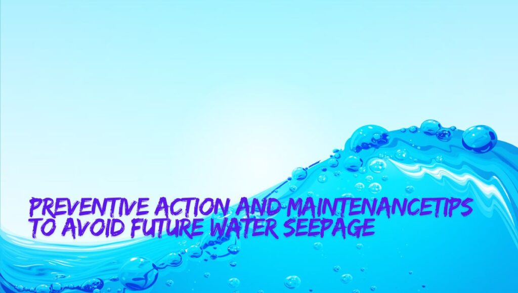 Preventive Action and Maintenance Tips to Avoid Future Water Seepage
